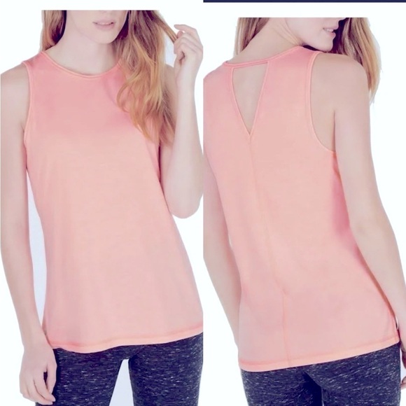 ID IDEOLOGY Women's Essentials Heathered Keyhole-Back Tank Top,spring tulip - Picture 4 of 8